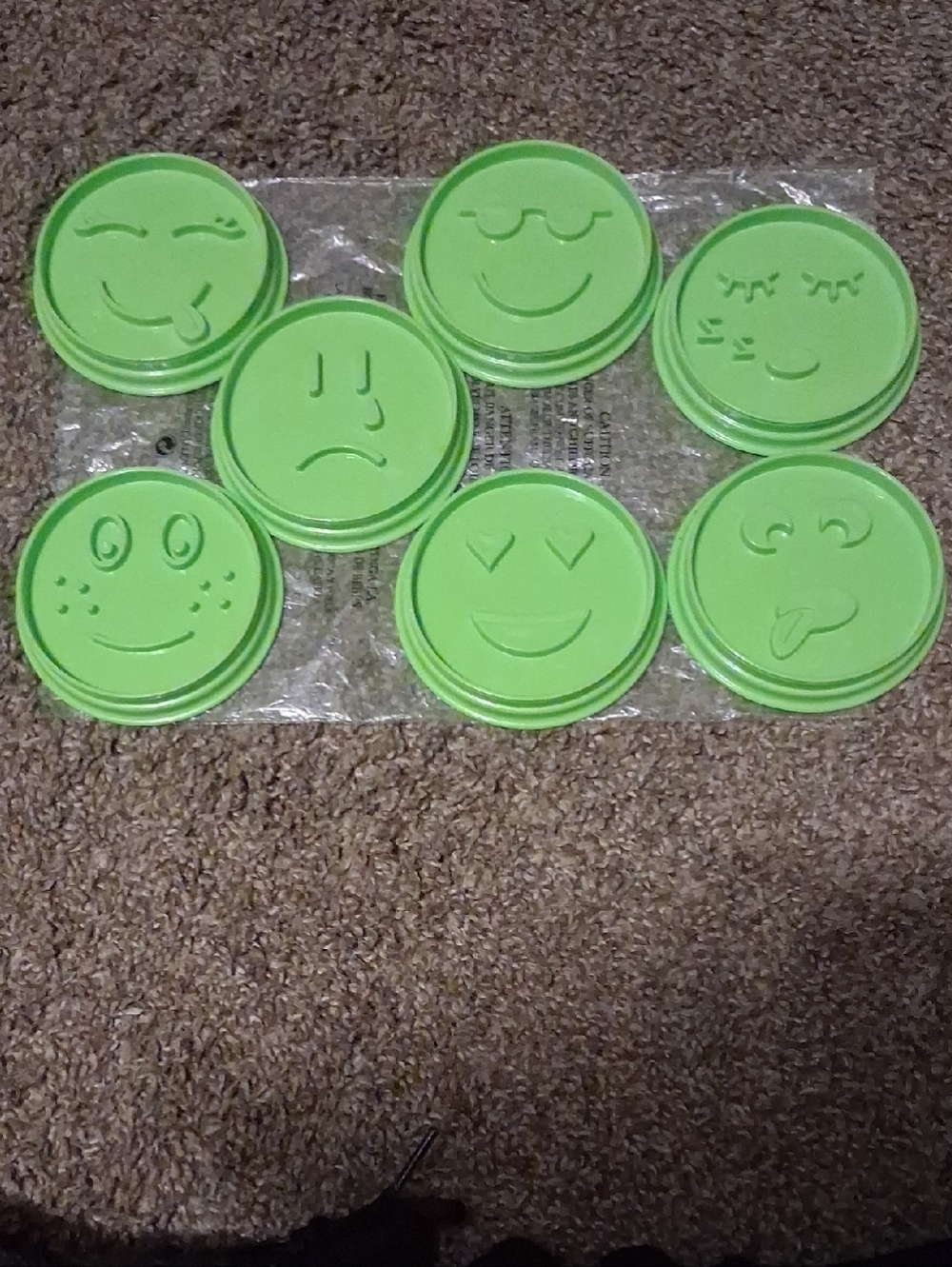 Set of 7 Green Emoji Cookie Cutters/ Pampered Chef